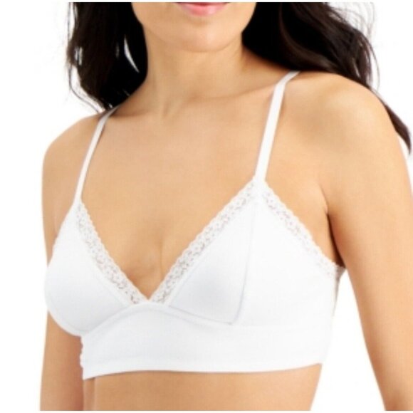 JENNI On Repeat Wide Lace Bralette Bright White‎ - Picture 1 of 6